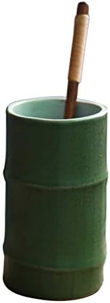 Mugs Cups Ceramic Cup Cup Ceramic Bamboo Creative Hand Cup Japanese Hand Cup Literary Fan Retro Style Cup (Color : Green, Size : 12.56.5cm)