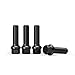 10pcs Extended Black Lug Bolts 14x1.5 (40mm Shank Length - Not OEM Length, Ball Radius Seat) Compatible with Audi TT A3 A4 S4 A5 S5 A6 S6 A7 B5 B6 B7 B8 Volkswagen Jetta Golf GTI Passat CC Beetle