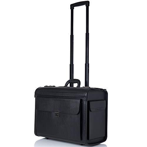 Alpine Swiss Rolling 17" Laptop Briefcase on Wheels Attache Lawyers