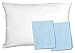 2 Blue Toddler Pillowcases - Envelope Style - for Pillows Sized 13x18 and 14x19-100% Cotton with Soft Sateen Weave - Machine Washable