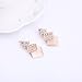 Everrich Fashion Love Crystal Stud Earrings Necklace Statement Jewelry Sets for Women Valentine,Pink,2 Pairs