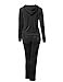 Women's Solid Soft Velour Zip-Up Hoodie Workout Sweatpants Set
