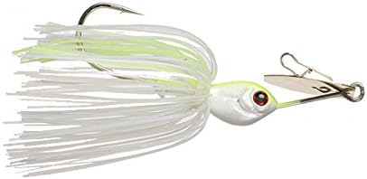 Pepper Custom Baits Fred Roumbani's Long Neck Roumbler, 1/2-Ounce, Chartreuse Interferon White Gold Blade