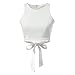 ABADAY White Bow Tie Back Cut Out Crop Top