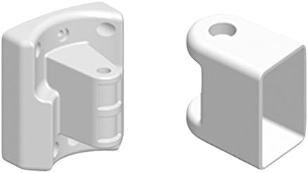 Fypon 4407040MCB Bottom Rail Bracket with Multi-Angle Pivot &amp; Connector with 2 Caps, White