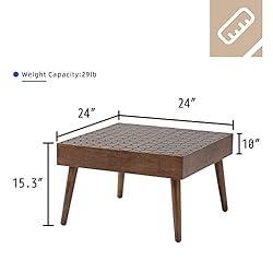 HOMPUS Rustic Farmhouse Square Coffee Table