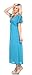 Stanzino Women's V neck Short Sleeve Elastic Waist Maxi Dress