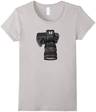 Women's Professional DSLR Photography Camera T-Shirt Large Silver
