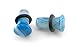 1 Pair of 00 Gauge (00G - 10mm) Blue Agate Stone Plugs - Single Flare