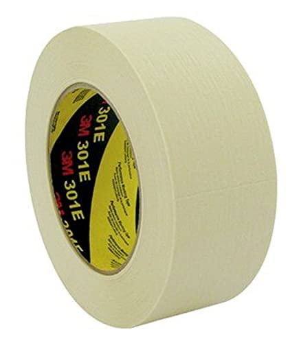 3M Ruban adhésif de masquage papier crêpé 301E, Chamois, 18mm x 50 m - lot de 48 rouleaux