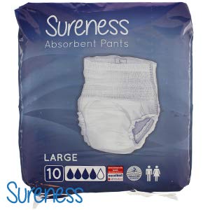 Sureness Absorbent Pants Pack of 10 (Large)