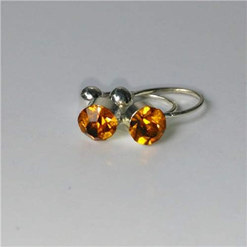 HOMZE Sale 17 Colors Clip On Earrings for Women 4mm Crystal Ear Cuff Jewelry Fake Piercing Zinc Alloy Ear Clips Oringe Girl Gift Dark Yellow