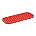 mDesign Silicone Kitchen Sink Storage Organizer Holder Tray for Sponges, Soaps, Scrubbers - Ribbed Base, Quick Drying, Waterproof, Non-Slip Durable - 2 Pack - Red