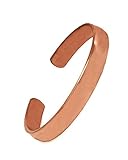 Hand Forged 100% Copper Bracelet ~ Made with Solid and High Gauge Pure Copper ~ Effectively Relief of Joint Pain, Arthritis, Joint Inflammation and Skin Allergies. (1 Bracelet, Plain Copper)