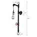 BAYCHEER Industrial Retro Steel Pipe Water Pipe Wall Lamp Wall Sconce Wall Light Valve Antique Wallmount Loft Lamp use E26 Light Bulb Socket for Indoor Restaurant Barn, Black