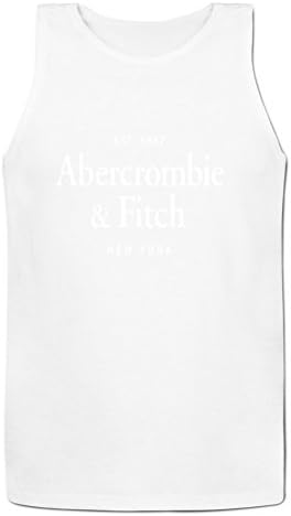 Redmene Crew Neck Abercrombie and Fitch Logo Tank Top For Men S White