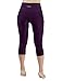 ODODOS High Waist Out Pocket Yoga Capris Pants Tummy Control Workout Running 4 Way Stretch Yoga Capris Leggings,DeepPurple,Medium
