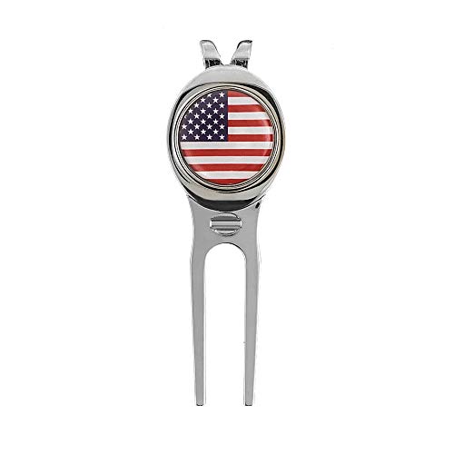 CHIVENIDO Premium USA Flag Metal Golf Divot Repair Tool and Magnetic Ball Marker (1) - Thumbnail 7