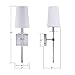 Linea di Liara Torcia Chrome Wall Sconce Wall Lighting with White Fabric Shade Modern Bathroom Wall Sconces Bedroom Wall Lamp and Hallway Wall Light Fixtures Indoor Wall Sconce, UL Listed