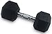 Everyday Essentials Barbell Rubber Coated Cast Iron Hex Dumbbell, Single