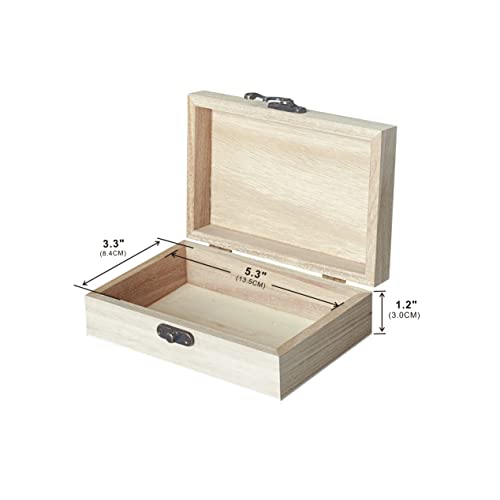 8 Pack 6 X 4 X 2 Inch Unfinished Wooden Box For Crafts Small Keepsake