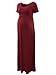 Jinson Women's Basic Maternity Soild Short Sleeve Long Maxi Dress Vestido with Empire Waist for Pregnancy