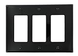 Leviton PJ263-E 3-Gang Midway Size High Impact Thermoplastic Decora Wallplate, Black