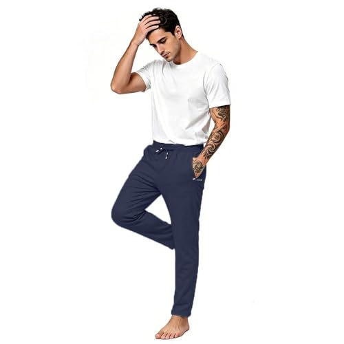 Tansozer Men's Tracksuit Bottoms Cotton Sport Joggers with Zip Pockets