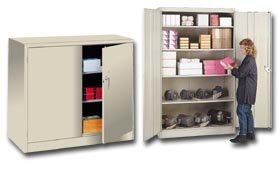 Lyons Metal Prod Govt Sales Lyon Deluxe Jumbo Metal Storage Cabinets H1031 Wt Lbs 199 6 Cabinet Full Height Cabinet W X D X H 48x24x78 Option A Putty 1031 Amazon Com Industrial Scientific