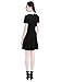 Allegra K Women's Short Sleeves Contrast Collar Fit and Flare Dress XL Black