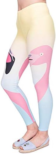 MAOYYMYJK Fashion Elegant Women Legging Two Flamingo Printing Leggings Slim Cozy High Waist Woman Pants