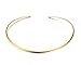 Mealguet Jewelry Fashion Trendy Must-Have Minimalist Stainless Steel 18K Gold Plated Metal Plain Cuff Chocker Collar Necklace for Women,Water Proof