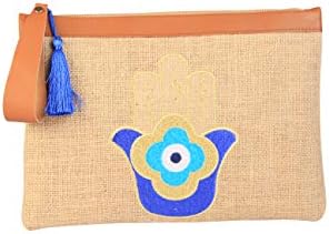 KarensLine Handmade Evil Eye Jute Beach Bags And Totes Eco-Friendly Sustainable