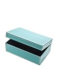 Godinger Blue Glass Jewelry Box Medium,  8.25x5.50x3.25