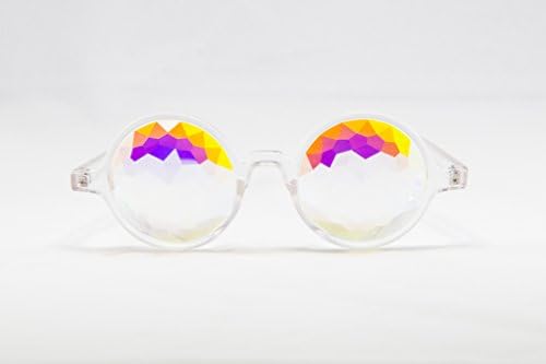 Festival Junkie Clear PLUR-Vision Rainbow Kaleidoscope Glasses