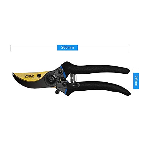 Prostormer 8" Bypass Pruning Shears, Heavy Duty Garden Pruners Tree Trimmer Secateurs with SK-5 Steel Blade and Safety Lock - Ideal Branches, Vines, Flowers Clippers