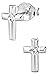 Hypoallergenic Sterling Silver Crystal Cross Stud Earrings for Kids (Nickel Free)