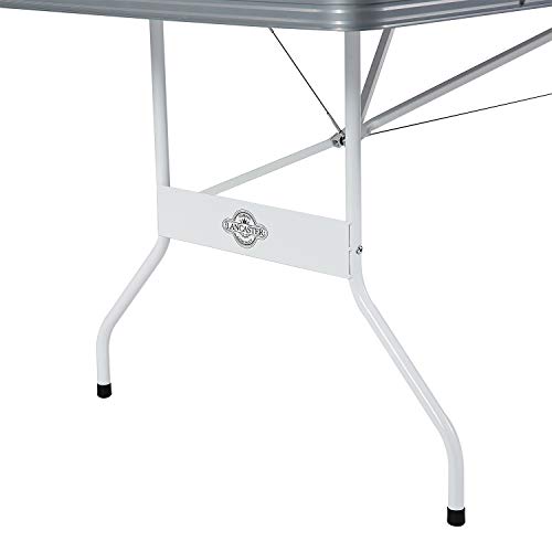 Lancaster Portable Indoor and Outdoor Silver Aluminum Folding Table Tennis Ping Pong Game Table - Thumbnail 6