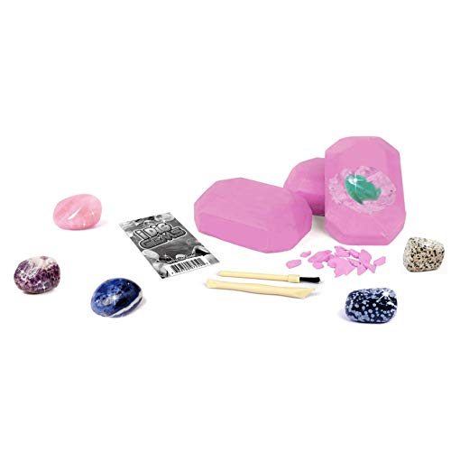 KARAZZO 12 Gemstone Dig Kits,Fairie Gemstone Excavation Science Dig Kit Archaeological Excavation Educational Toys for Kids Over 6+ Years