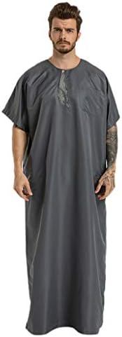 Huazi2 Men Muslim Robes Islamic Middle East Maxi Dress Kaftan Tunics