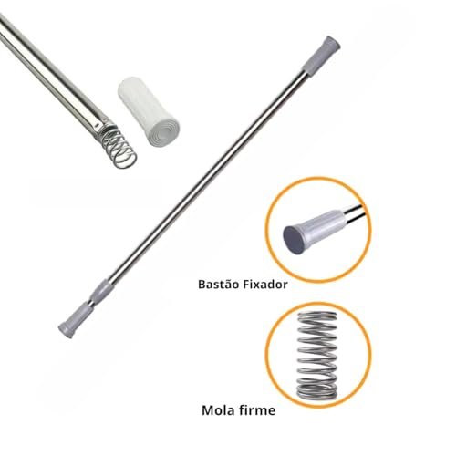 Varão Extensível Regulável para Cortina de Banheiro e Cozinha 70-120 cm Sem Furar Parede Premium