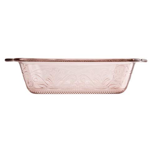 アンカーホッキングSquare Baking Dish – ガラス – 8 x 8 – エンボス – ローズ