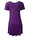 BH B.I.L.Y USA BILY Women's Short Sleeve V-Neck Flare Tunic Top Eggplant Large