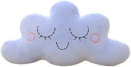 Funif Cute Plush Decorative Throw Pillow for Home Office Sofa Stuffed Animal Toys Back Cushion Creative Doll for Kids Blue Smiling Cloud 23.6"