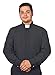 Men's Tab Collar Clergy Shirt Long Sleeves (15 - 15 1/2 (34-35), Black)