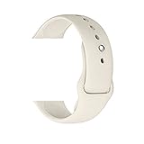 Apple Watch Band, WESHOT Silicone Soft Replacement Watch Band Strap For Apple Watch Sport Edition 38MM Antique White S/M