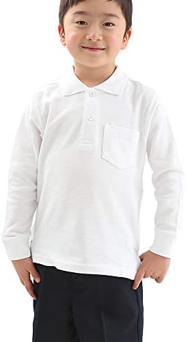 綿100 ポロシャツ 白 キッズ 長袖 制服 小学生 男の子 女の子 ガッコス 男女兼用 綿100 ポロシャツ 白 キッズ 長袖 制服 小学生 男の子 女の子 ガッコス 男女兼用