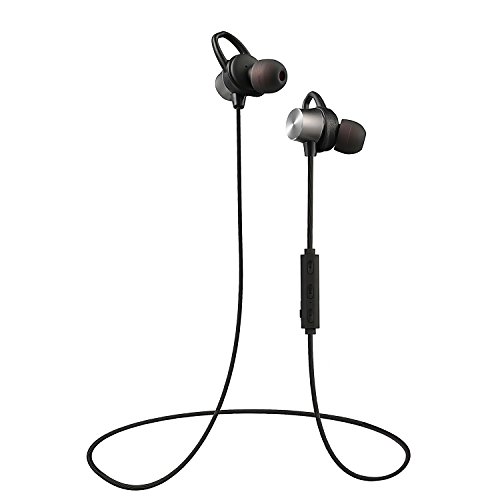 Aktiv 2 Bluetooth Headphones/Wireless Stereo Earbuds. Magnetic Bluetooth 4.1 Running Earphones With Mic and APTX for Sports (7 Hours Play Time, Noise Cancelling headset, Hands-free Calls) - black