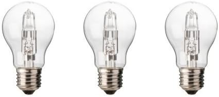DIALL EDISON SCREW CAP (E27) 46W HALOGEN CLASSIC LIGHT BULB, PACK OF 3