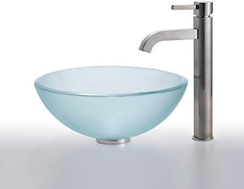 Kraus C Gv 101fr 14 12mm 1007sn Frosted 14 Glass Vessel Sink And